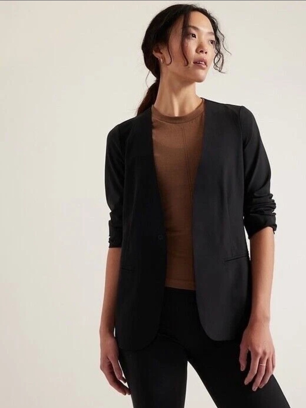 ATHLETA Avenue Blazer Black Jacket Sz 8